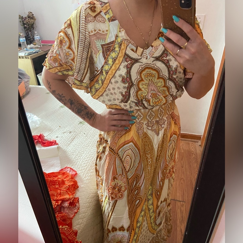 FARM ANTHROPOLOGIE dress maxi Indian S - Picture 2 of 4